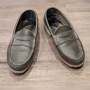 Quoddy Penny Loafers In Olive leather Mens Size 8 Made in USA